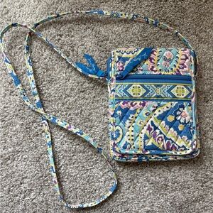 Vera Bradley Blue and Yellow Patterned Crossbody Bag